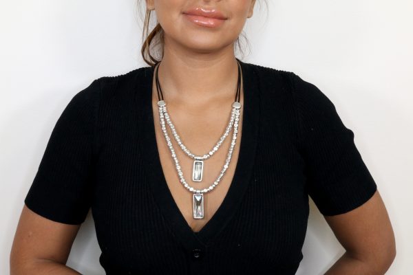 Hand Made Pewter Necklace Plated in 925 Silver - SKU# NN-3068