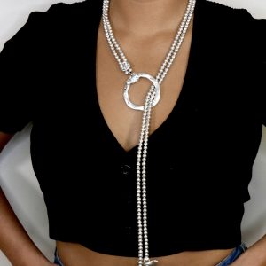 Hand Made Pewter Necklace Plated in 925 Silver - SKU# NN-3125