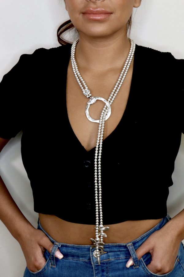 Hand Made Pewter Necklace Plated in 925 Silver - SKU# NN-3125