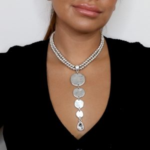 Hand Made Pewter Necklace Plated in 925 Silver - SKU# NN-3141