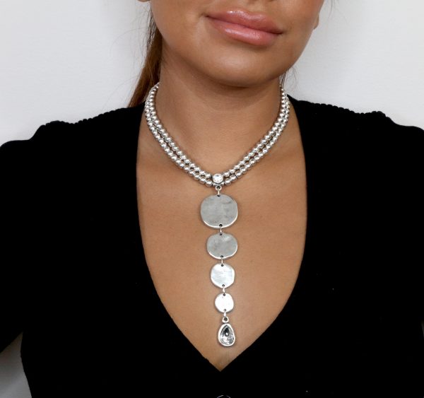 Hand Made Pewter Necklace Plated in 925 Silver - SKU# NN-3141