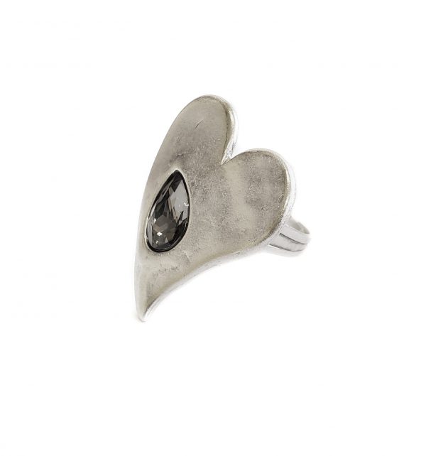 Hand Made Pewter Adjustable Ring Plated in 925 Silver - SKU# NR-6056 - Image 5