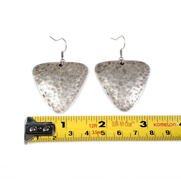 Hand Made Pewter Earrings Plated in 925 Silver - SKU# ZE-203 - Image 3