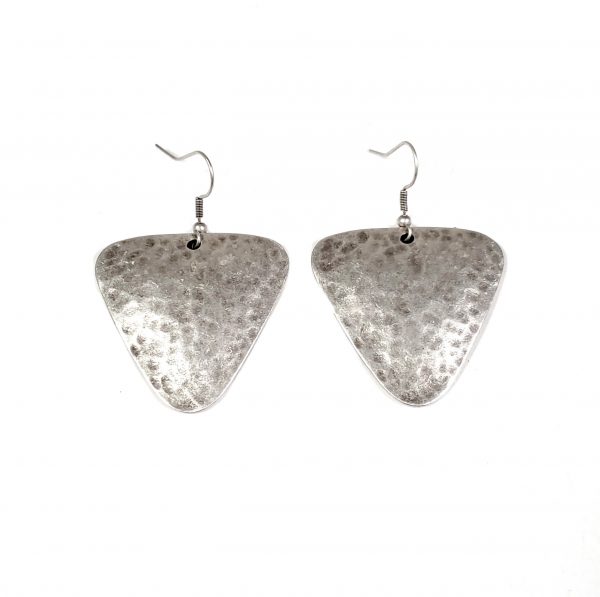 Hand Made Pewter Earrings Plated in 925 Silver - SKU# ZE-203 - Image 2