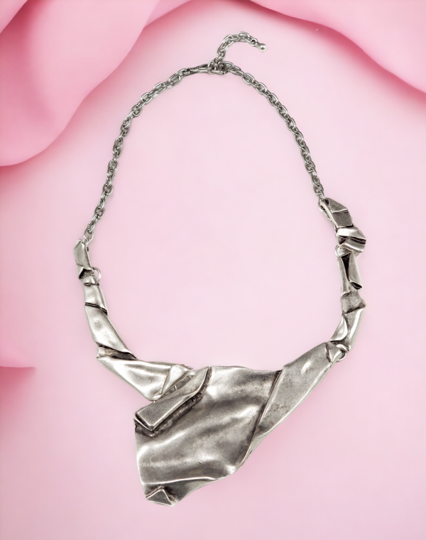 Hand Made Pewter Necklace Plated in 925 Silver - SKU# ZN-153 - Image 2