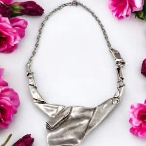 Hand Made Pewter Necklace Plated in 925 Silver - SKU# ZN-153