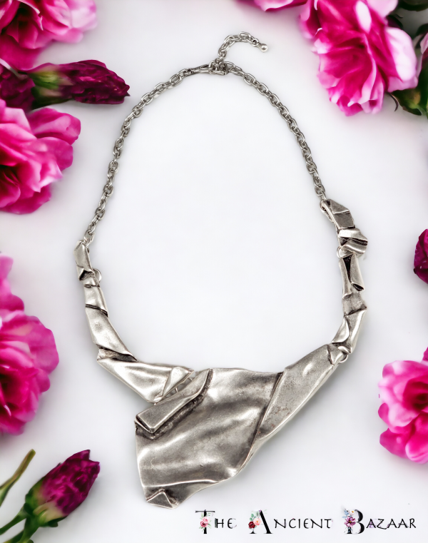 Hand Made Pewter Necklace Plated in 925 Silver - SKU# ZN-153