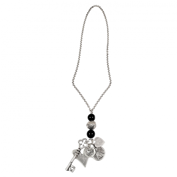 Hand Made Pewter Charm Necklace Plated in 925 Silver - SKU# ZN-184 - Image 2