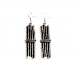 Hand Made Pewter Earrings Plated in 925 Silver - SKU# 001-4001