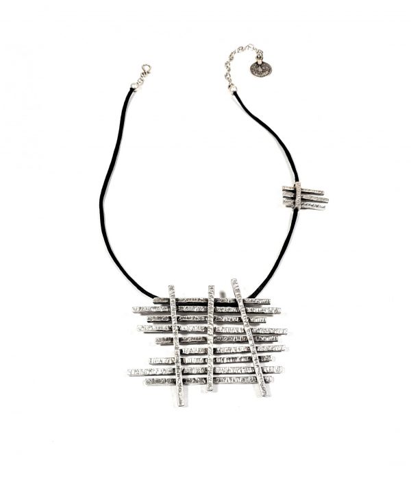 Hand Made Pewter Necklace Plated in 925 Silver - SKU# 003-1003