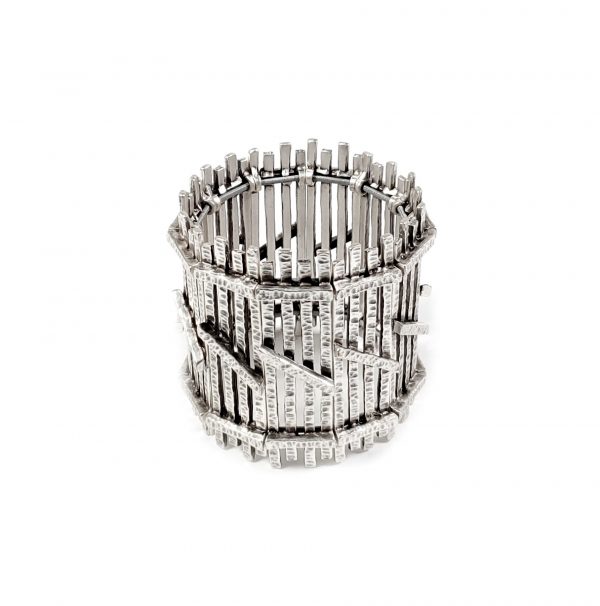 Hand Made Pewter Bracelet Plated in 925 Silver - SKU# 003-2003 - Image 2