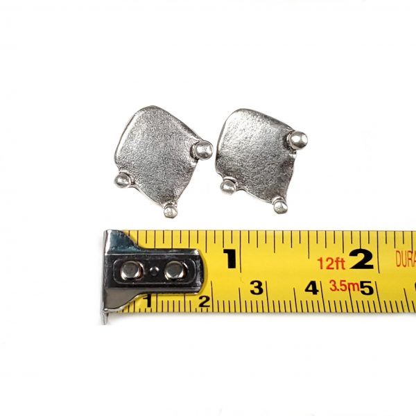 Hand Made Pewter Earrings Plated in 925 Silver - SKU# 007-4007 - Image 2