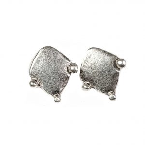 Hand Made Pewter Earrings Plated in 925 Silver - SKU# 007-4007