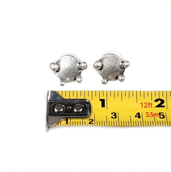 Hand Made Pewter Earrings Plated in 925 Silver - SKU# 007-4007A - Image 2