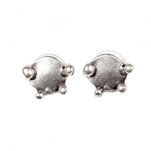 Hand Made Pewter Earrings Plated in 925 Silver - SKU# 007-4007A