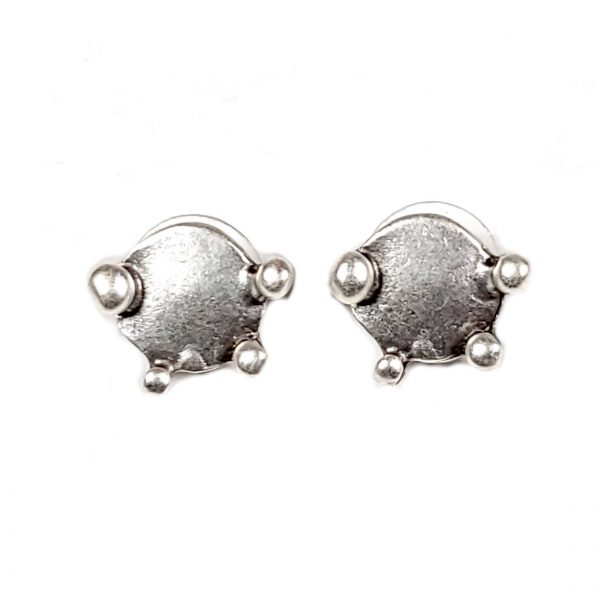 Hand Made Pewter Earrings Plated in 925 Silver - SKU# 007-4007A