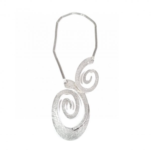 Hand Made Pewter Necklace Plated in 925 Silver - SKU# 009-1009