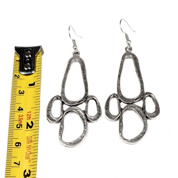 Hand Made Pewter Earrings Plated in 925 Silver - SKU# 010-4010B - Image 2
