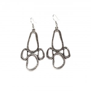 Hand Made Pewter Earrings Plated in 925 Silver - SKU# 010-4010B