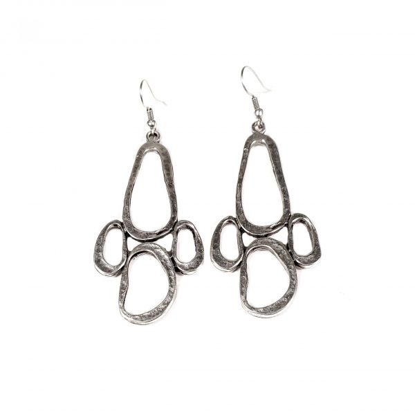 Hand Made Pewter Earrings Plated in 925 Silver - SKU# 010-4010B