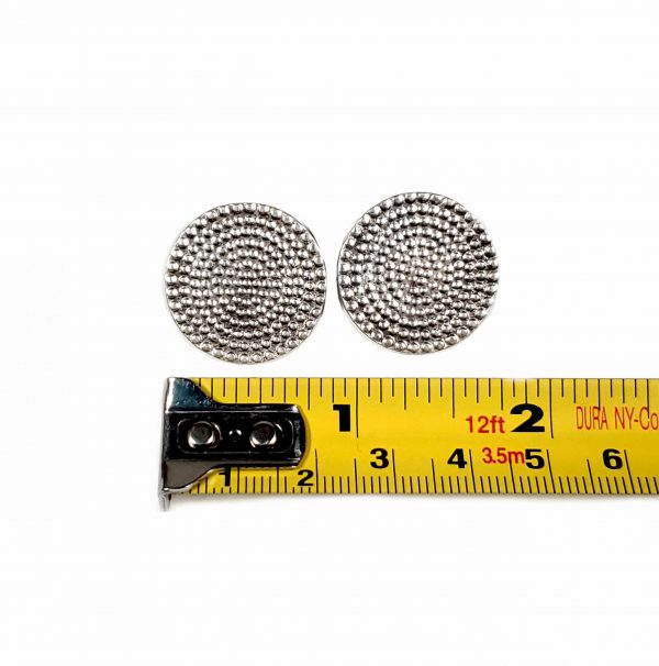 Hand Made Pewter Earrings Plated in 925 Silver - SKU# 012-4012 - Image 2
