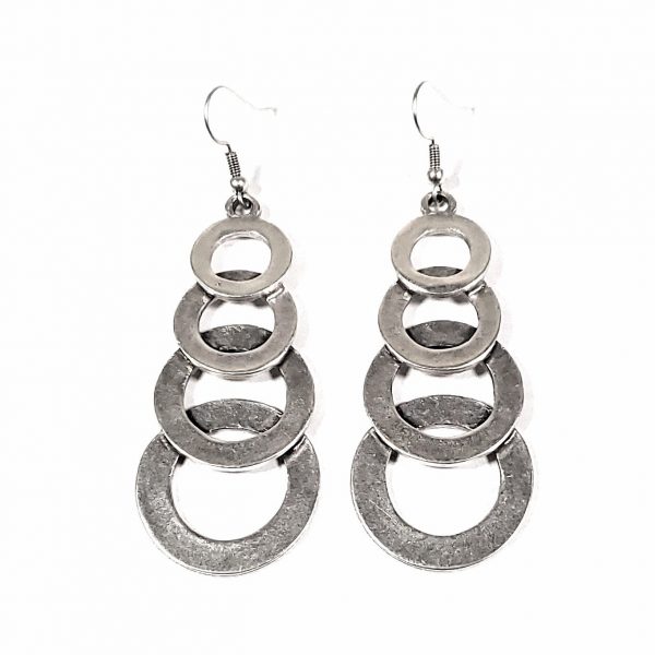 Hand Made Pewter Earrings Plated in 925 Silver - SKU# 013-4013A