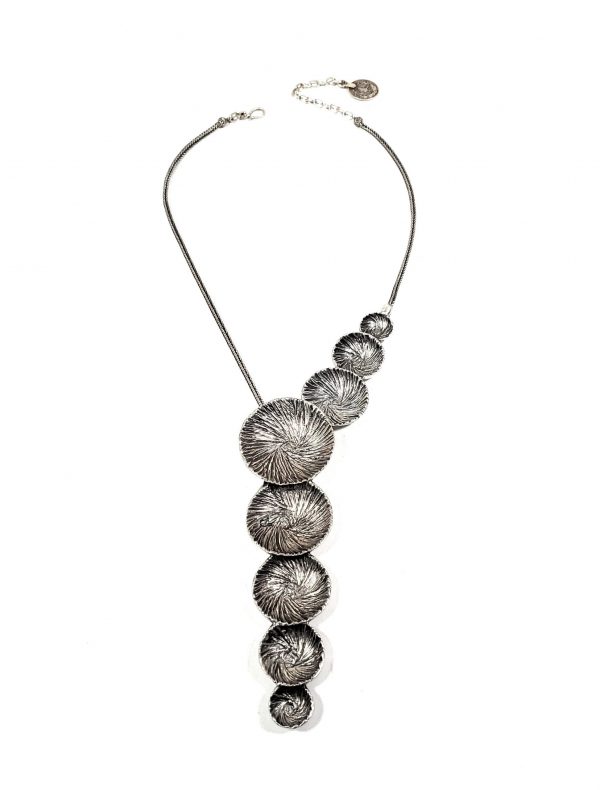 Hand Made Pewter Necklace Plated in 925 Silver - SKU# 023-1023