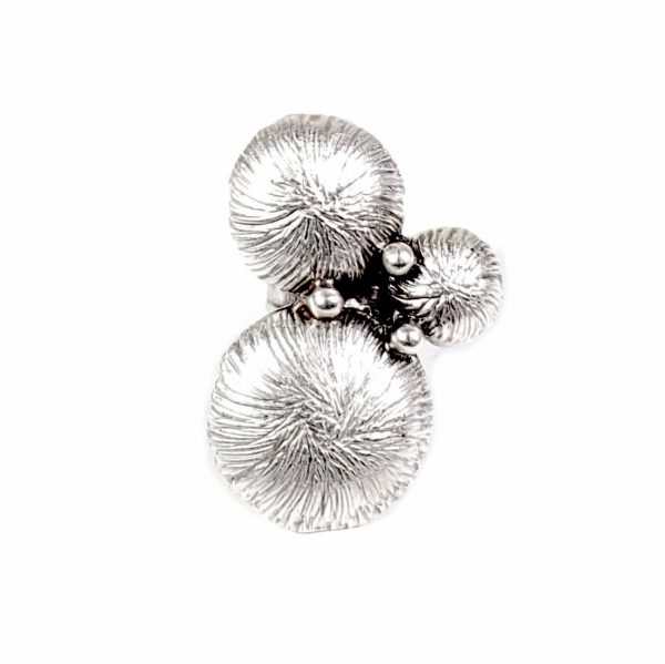 Hand Made Pewter Adjustable Ring Plated in 925 Silver - SKU# 025-3025A