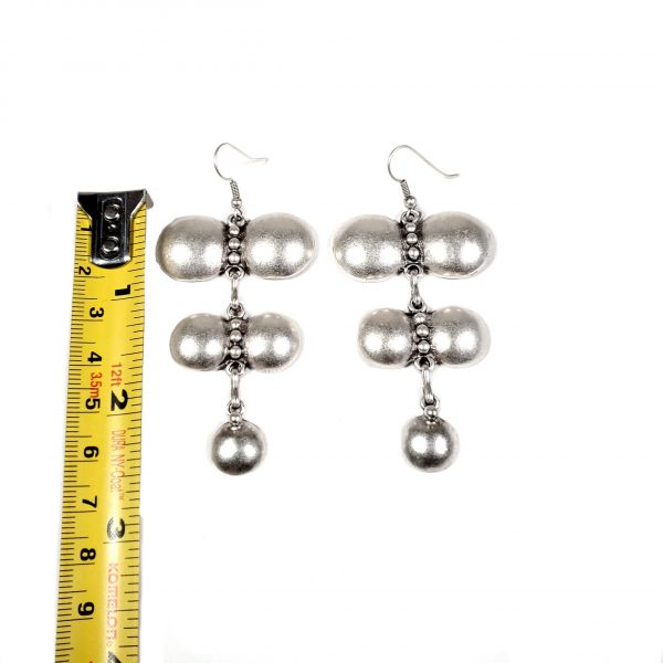 Hand Made Pewter Earrings Plated in 925 Silver - SKU# 028-4028A - Image 2
