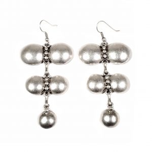 Hand Made Pewter Earrings Plated in 925 Silver - SKU# 028-4028A