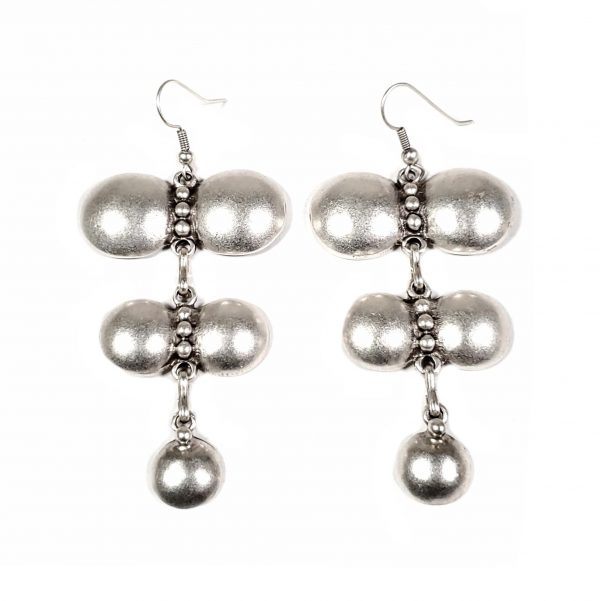 Hand Made Pewter Earrings Plated in 925 Silver - SKU# 028-4028A