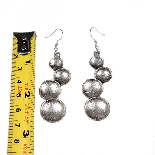 Hand Made Pewter Earrings Plated in 925 Silver - SKU# 029-4029A - Image 2