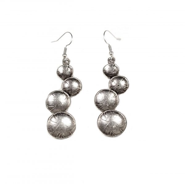 Hand Made Pewter Earrings Plated in 925 Silver - SKU# 029-4029A