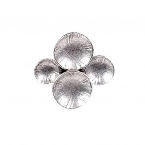 Hand Made Pewter Adjustable Ring Plated in 925 Silver - SKU# 030-3030