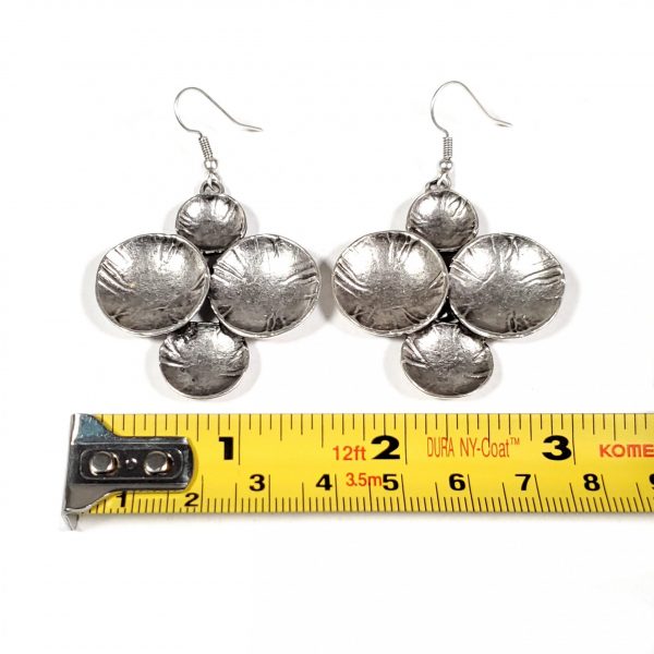 Hand Made Pewter Earrings Plated in 925 Silver - SKU# 030-4030A - Image 2