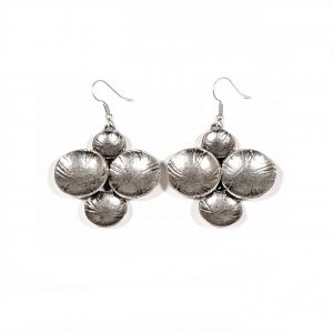 Hand Made Pewter Earrings Plated in 925 Silver - SKU# 030-4030A