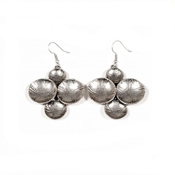 Hand Made Pewter Earrings Plated in 925 Silver - SKU# 030-4030A