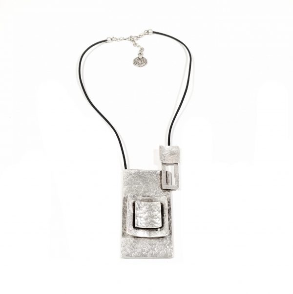 Hand Made Pewter Necklace Plated in 925 Silver - SKU# 037-1037A