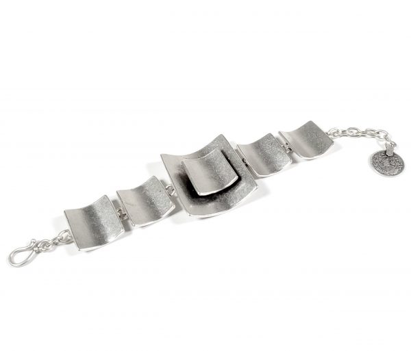 Hand Made Pewter Bracelet Plated in 925 Silver - SKU# 037-2037 - Image 2