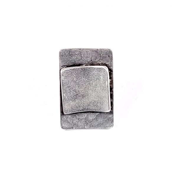 Hand Made Pewter Adjustable Ring Plated in 925 Silver - SKU# 037-3037