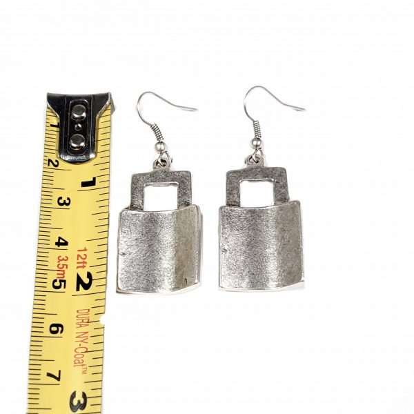 Hand Made Pewter Earrings Plated in 925 Silver - SKU# 037-4037A - Image 2