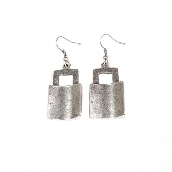 Hand Made Pewter Earrings Plated in 925 Silver - SKU# 037-4037A