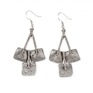 Hand Made Pewter Earrings Plated in 925 Silver - SKU# 038-4038