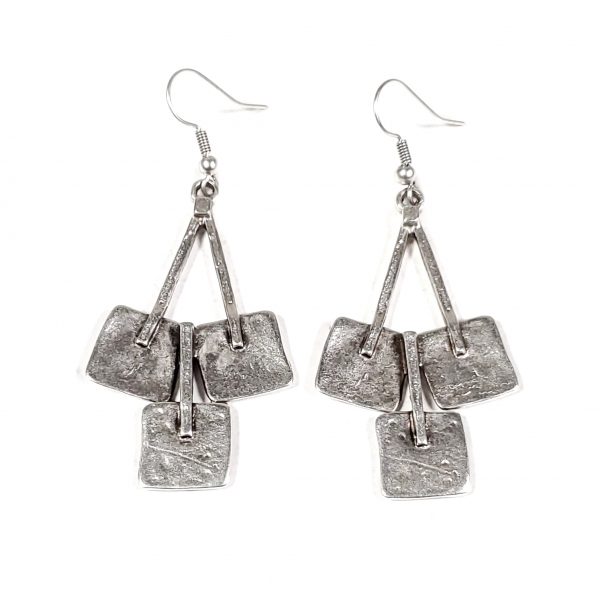 Hand Made Pewter Earrings Plated in 925 Silver - SKU# 038-4038