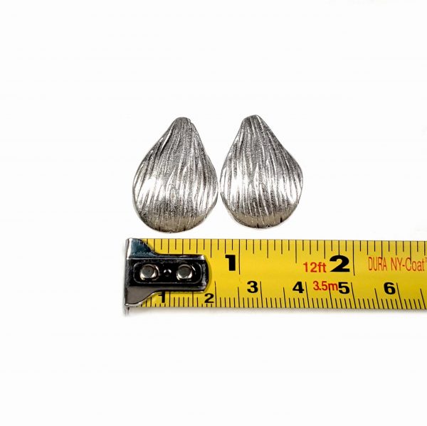 Hand Made Pewter Earrings Plated in 925 Silver - SKU# 039-4039 - Image 2