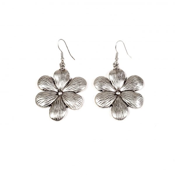 Hand Made Pewter Earrings Plated in 925 Silver - SKU# 039-4039A