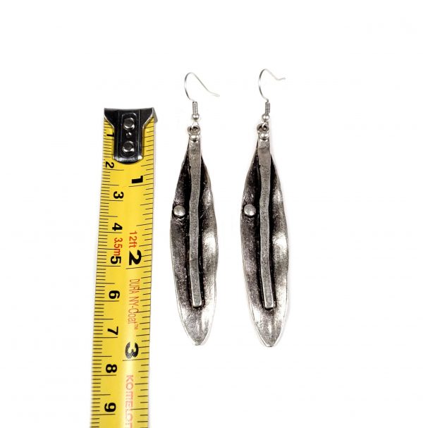 Hand Made Pewter Earrings Plated in 925 Silver - SKU# 044-4044 - Image 2
