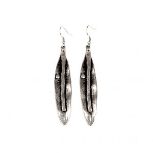 Hand Made Pewter Earrings Plated in 925 Silver - SKU# 044-4044