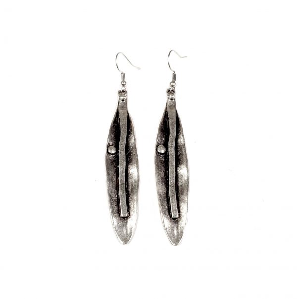 Hand Made Pewter Earrings Plated in 925 Silver - SKU# 044-4044