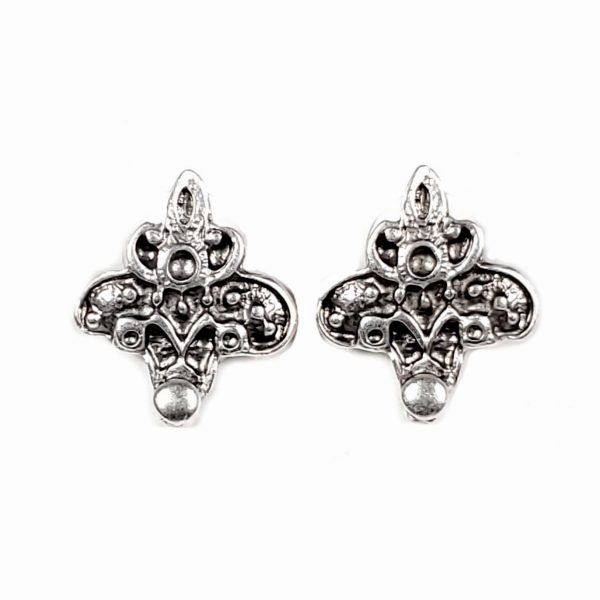 Hand Made Pewter Earrings Plated in 925 Silver - SKU# 054-4062